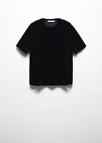 T-shirt with velvet shoulder pads