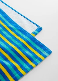Multi-coloured striped beach towel
