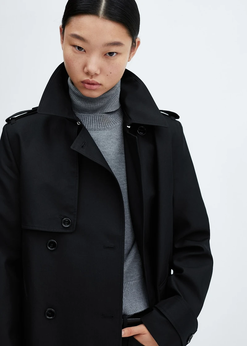 Waterproof double-breasted trench coat