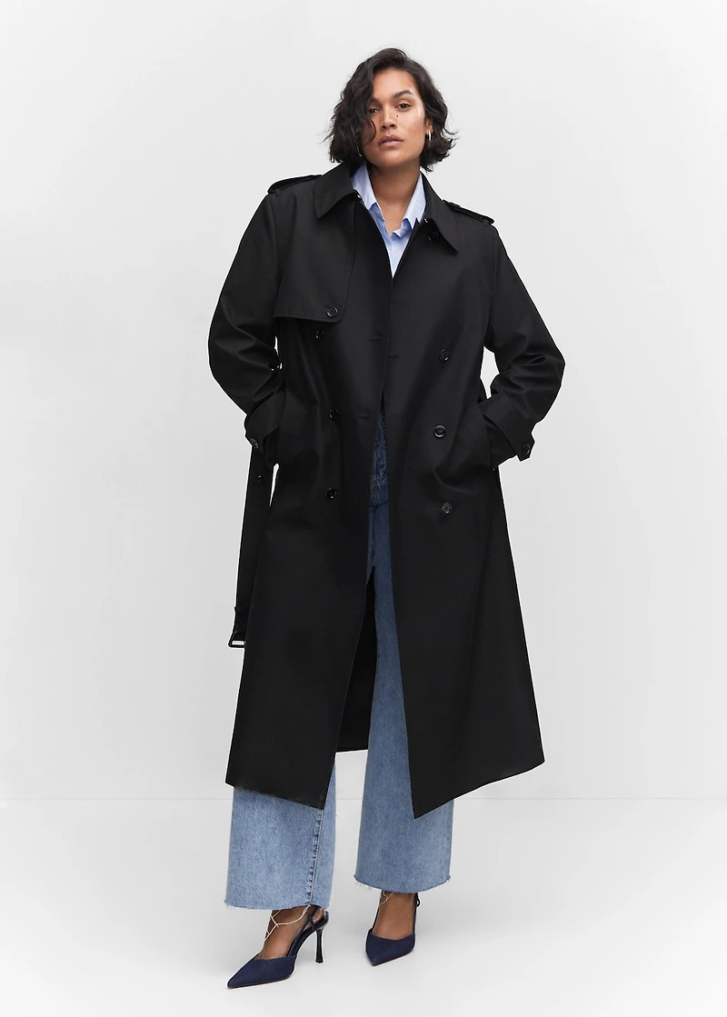 Waterproof double-breasted trench coat