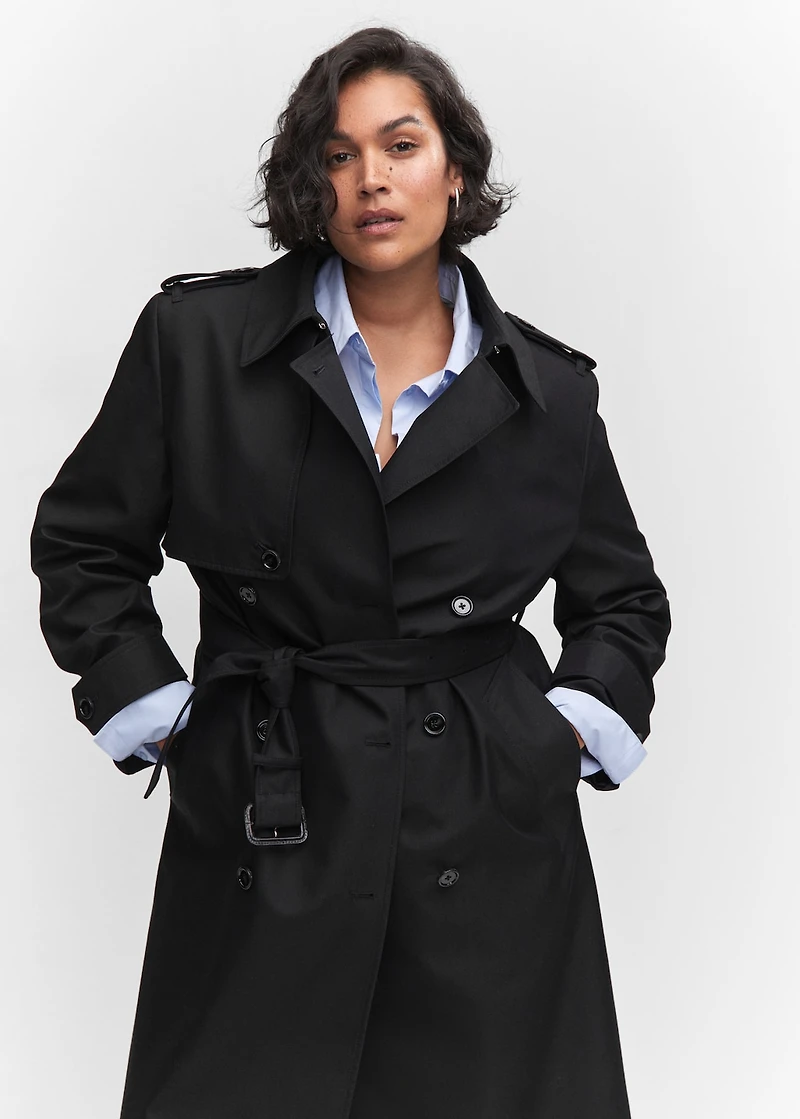 Waterproof double-breasted trench coat