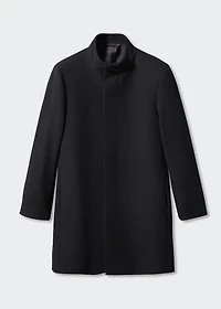 Wool funnel neck coat