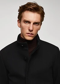 Wool funnel neck coat