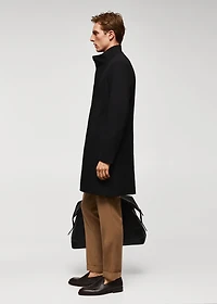 Wool funnel neck coat