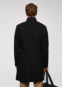 Wool funnel neck coat
