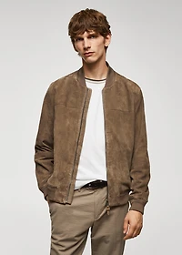 Leather bomber jacket