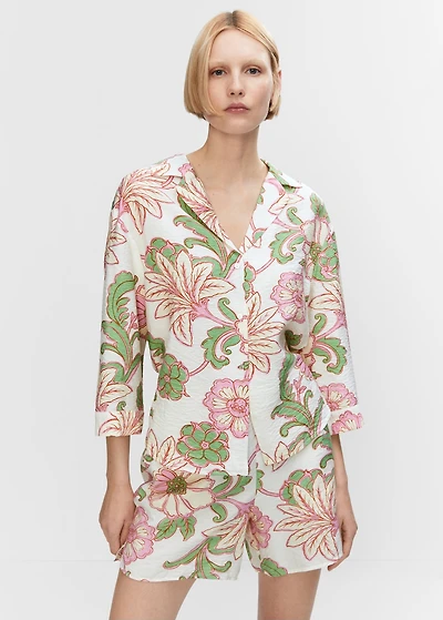 Textured printed shirt