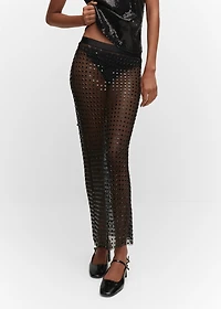 Rhinestone mesh skirt