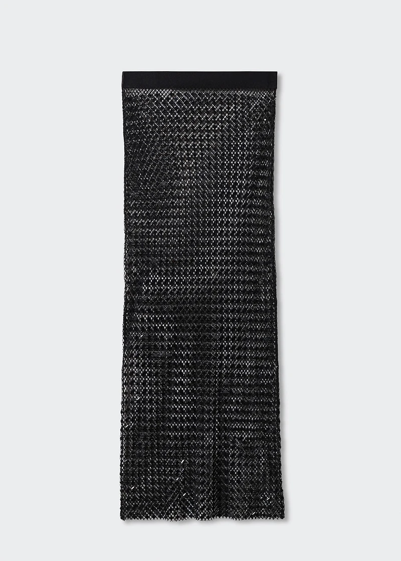 Rhinestone mesh skirt