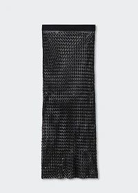 Rhinestone mesh skirt