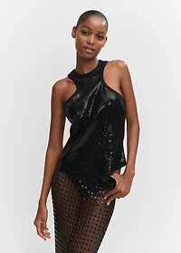 Rhinestone mesh skirt