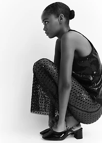 Rhinestone mesh skirt