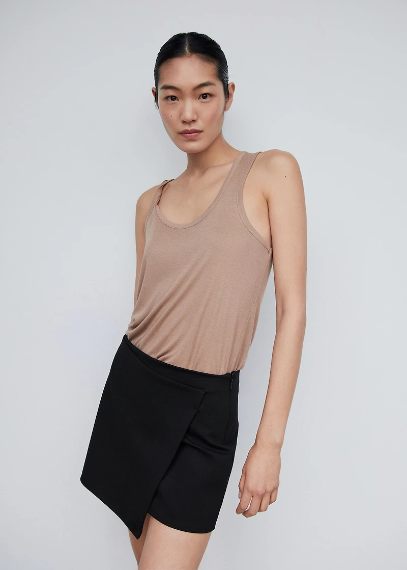 Knitted wrap mini-skirt