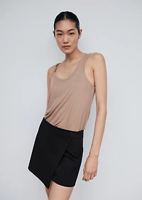 Knitted wrap mini-skirt