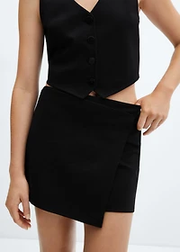 Knitted wrap mini-skirt