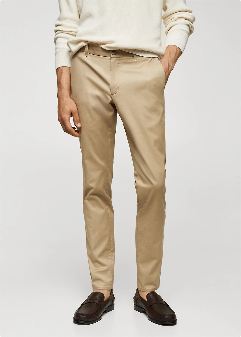 Slim fit serge chino pants