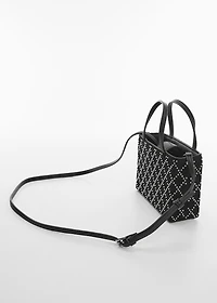 Bag with double handle and rhinestone detail