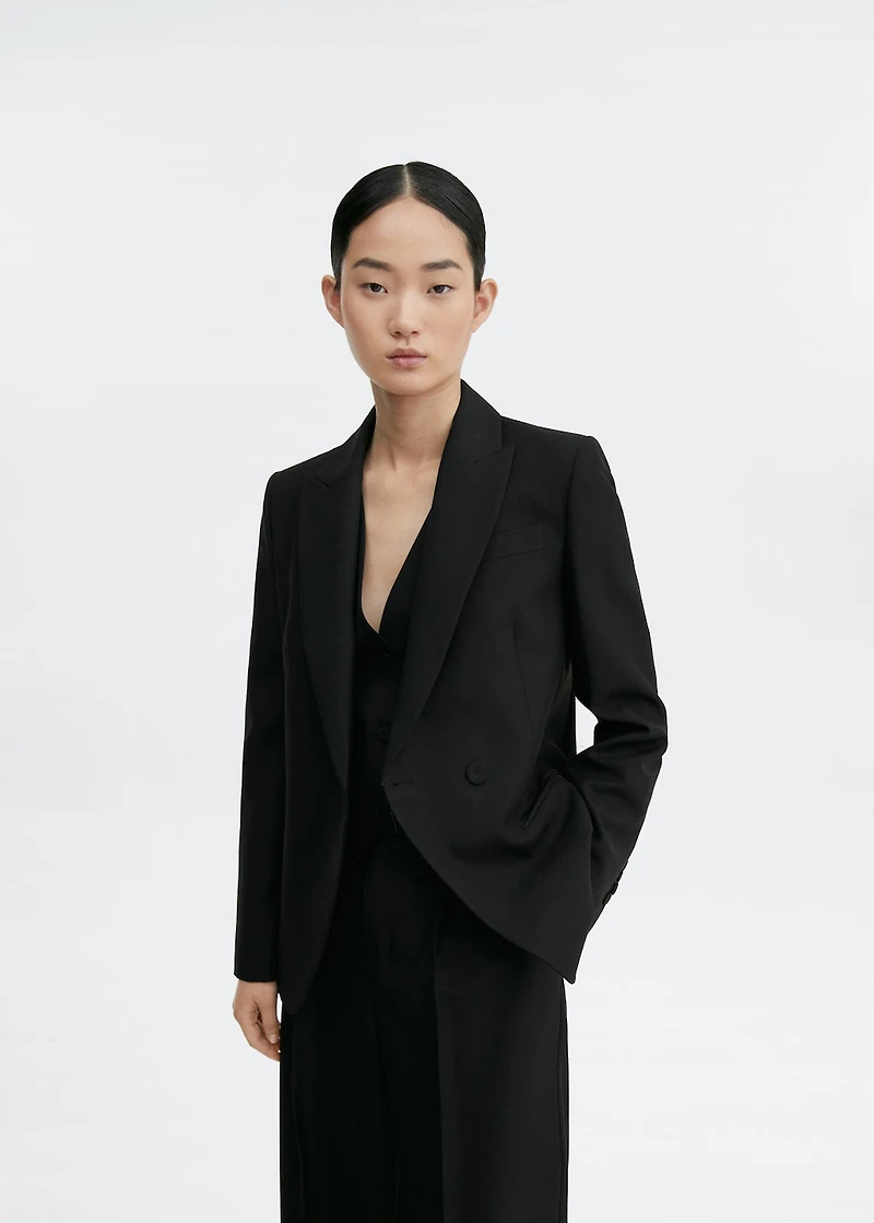 Regular fit wool suit blazer
