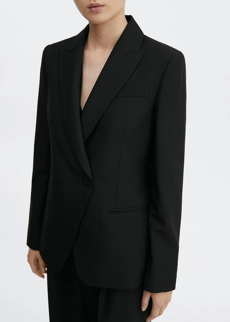 Regular fit wool suit blazer