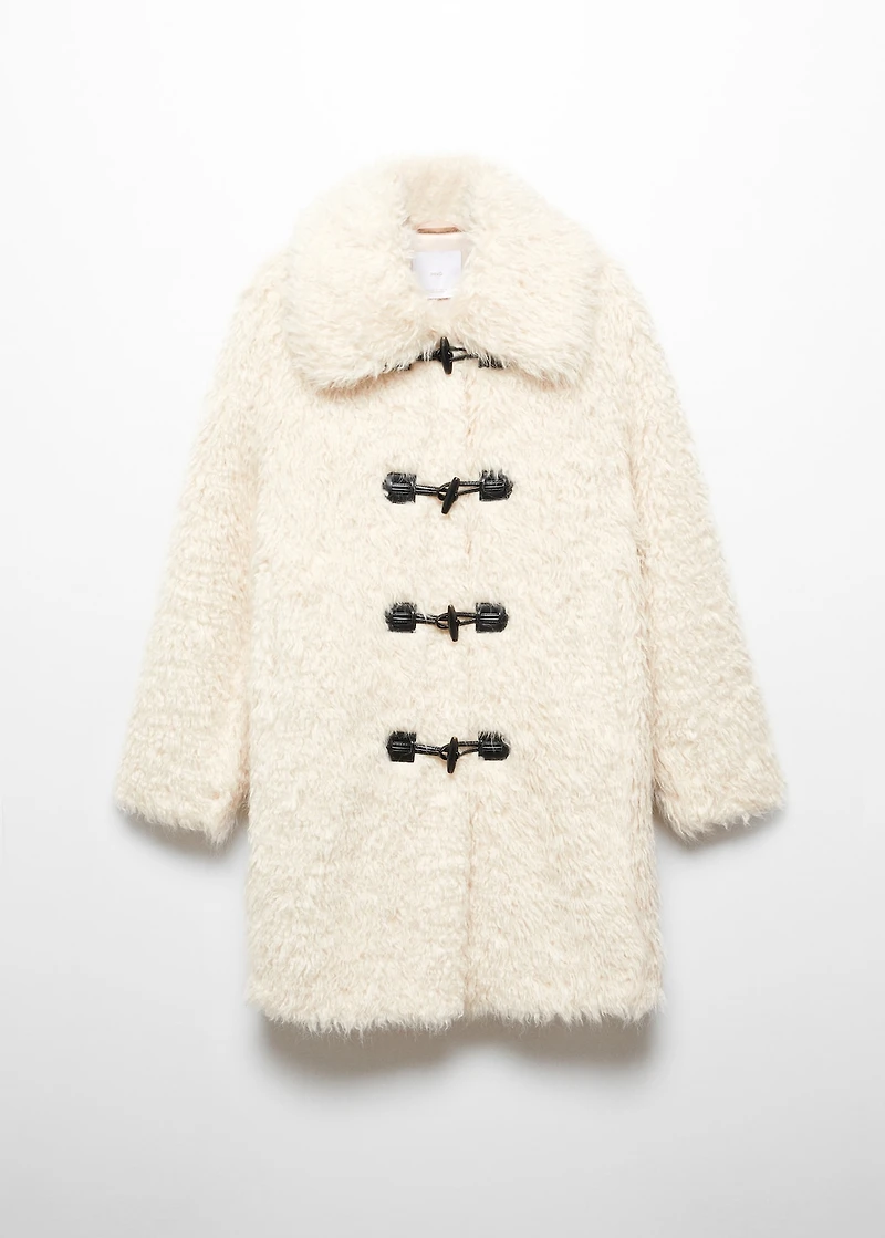 Fur-effect midi-coat