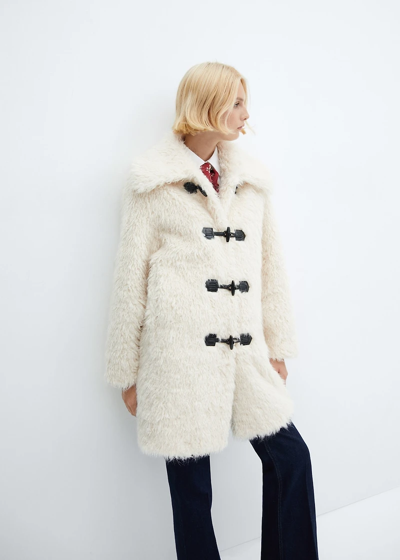 Fur-effect midi-coat