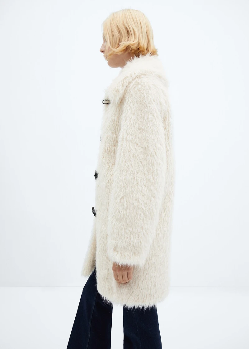 Fur-effect midi-coat