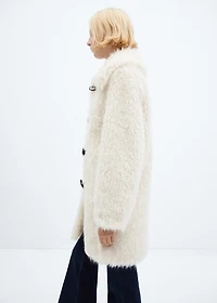 Fur-effect midi-coat