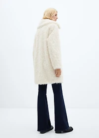 Fur-effect midi-coat