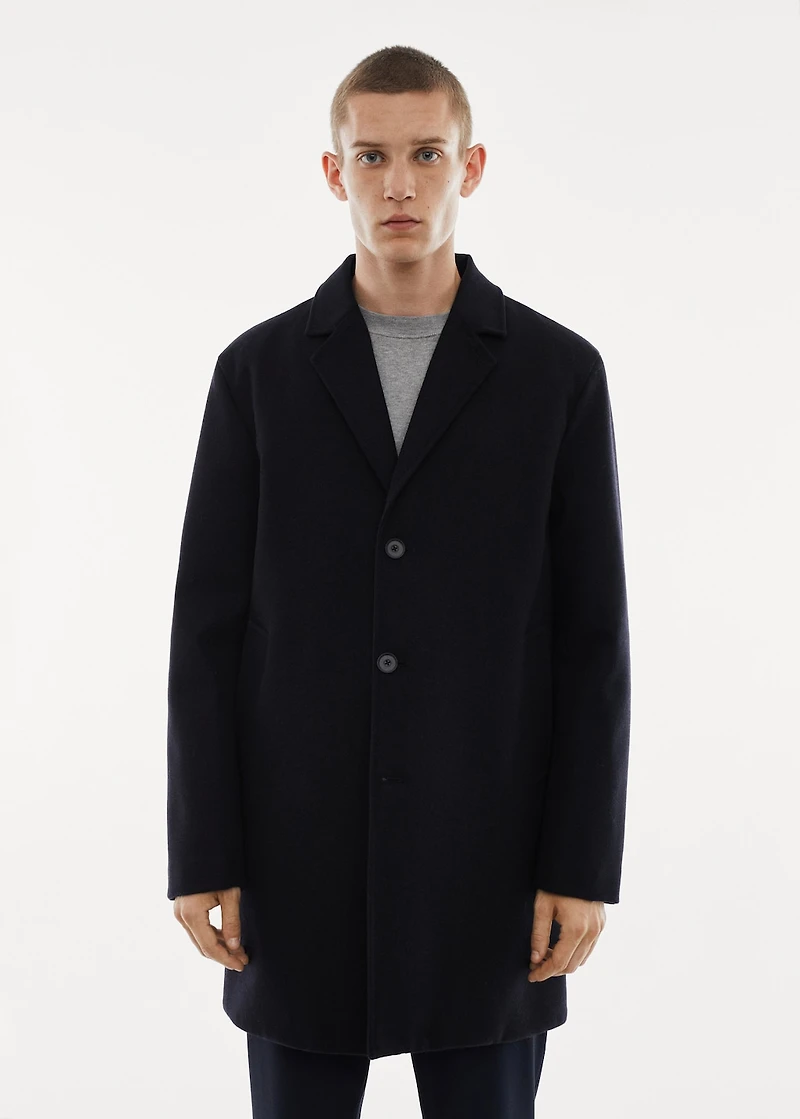 Detachable hood wool coat
