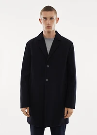 Detachable hood wool coat