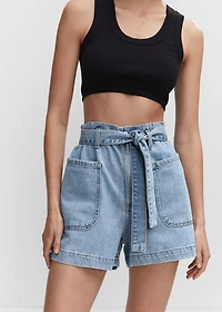Paperbag shorts with belt