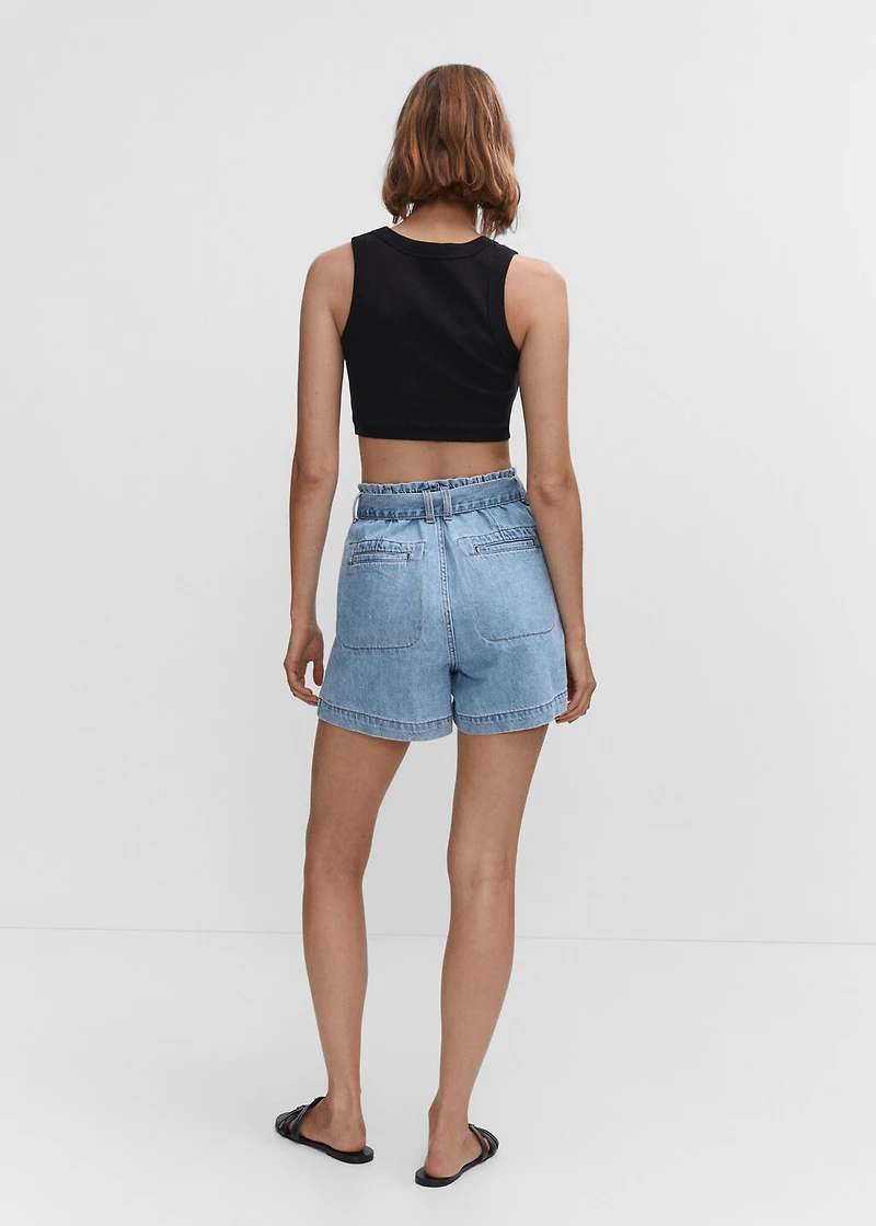 Paperbag shorts with belt