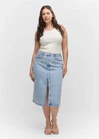 Denim midi-skirt