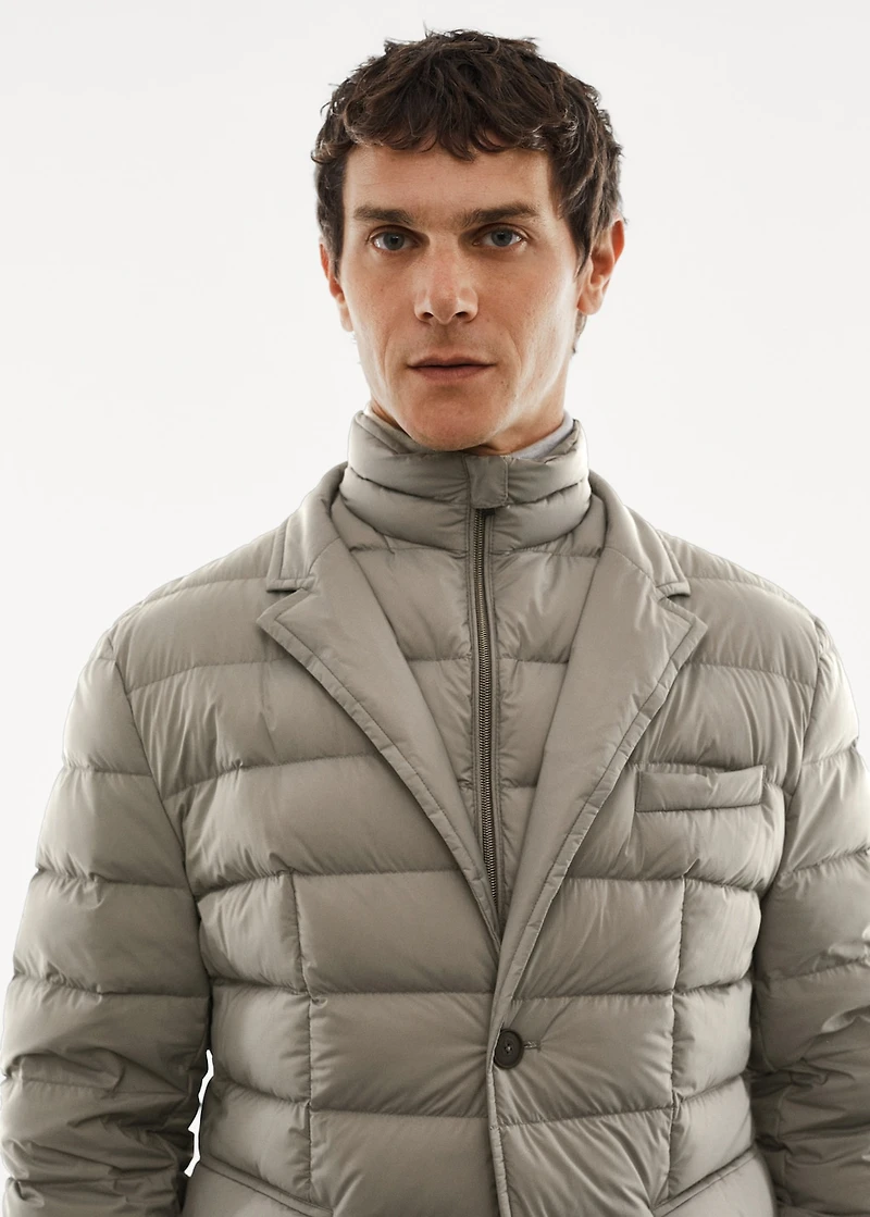 Water-repellent padded anorak