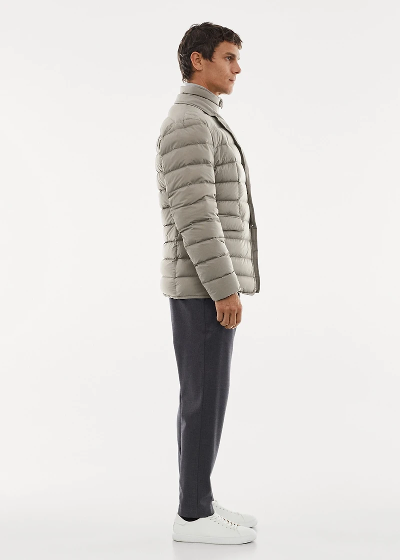 Water-repellent padded anorak