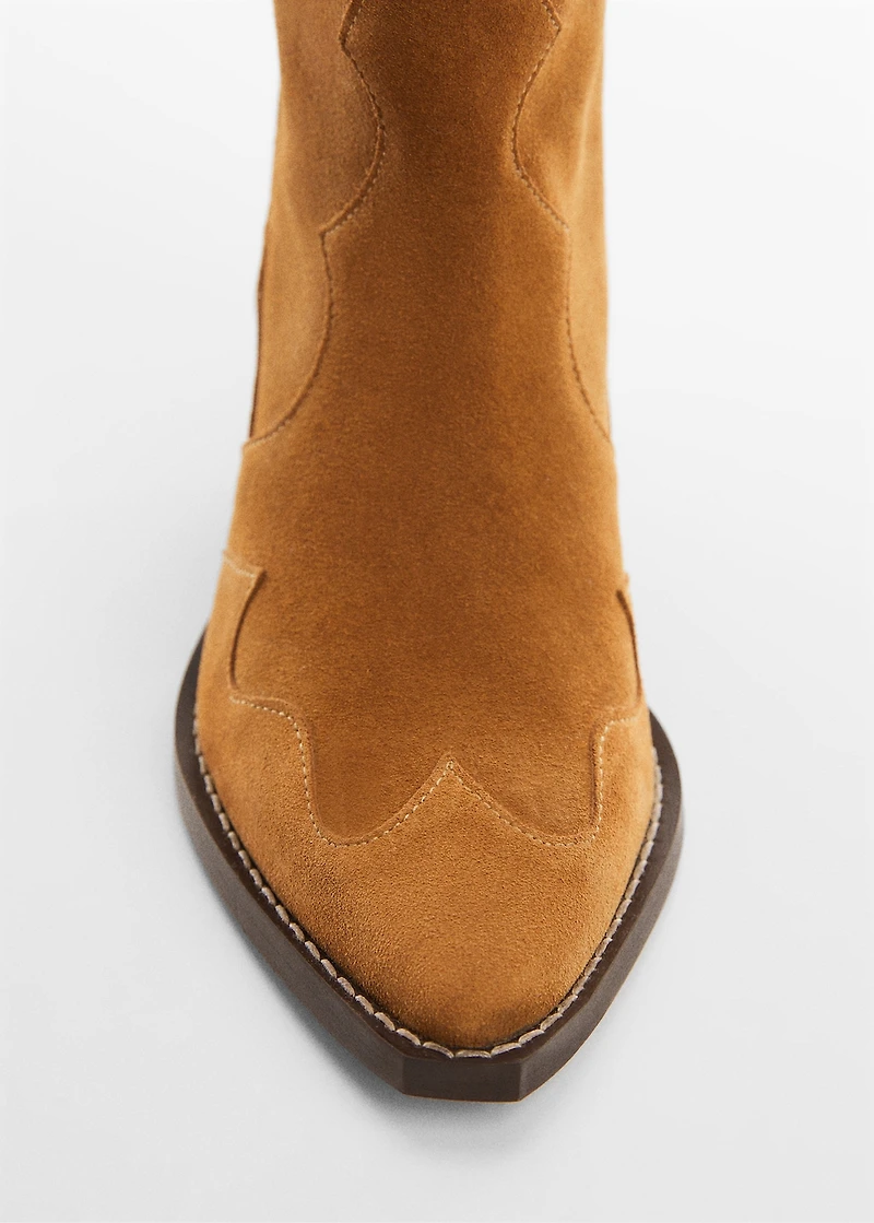 Suede cowboy ankle boots