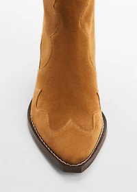 Suede cowboy ankle boots