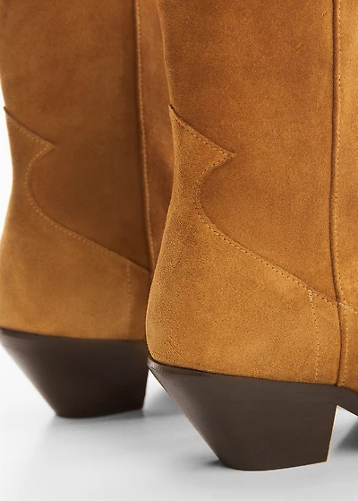 Suede cowboy ankle boots
