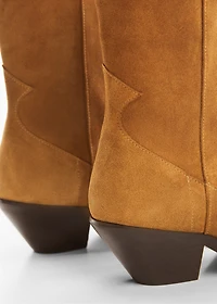 Suede cowboy ankle boots
