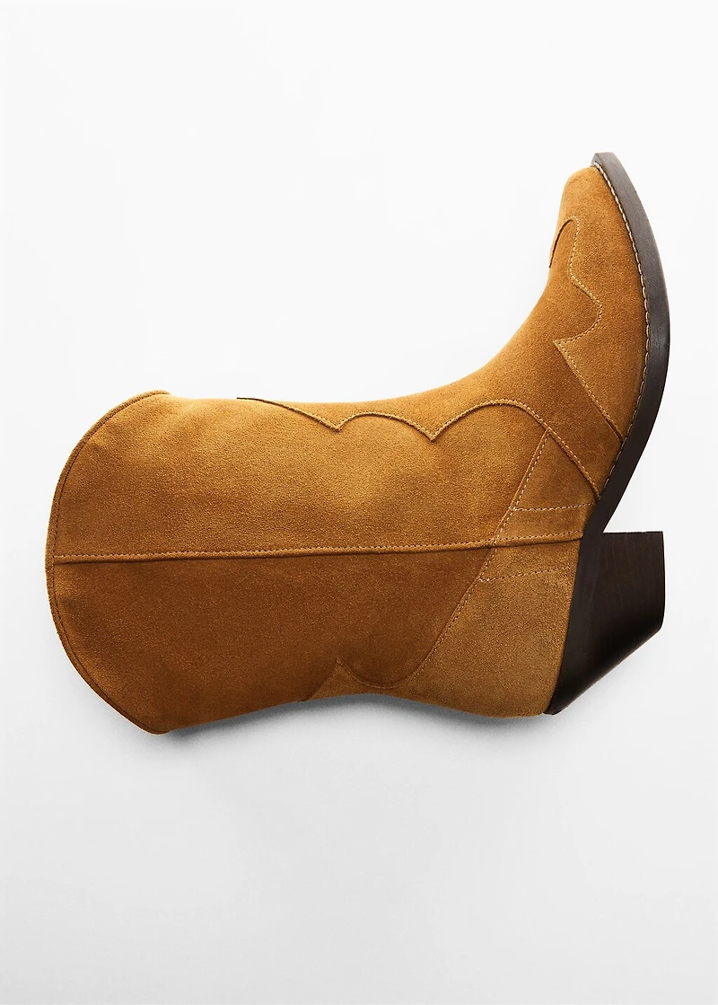 Suede cowboy ankle boots
