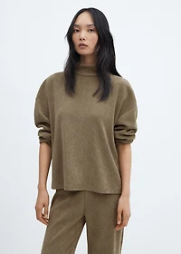 Corduroy sweatshirt with perkins neck