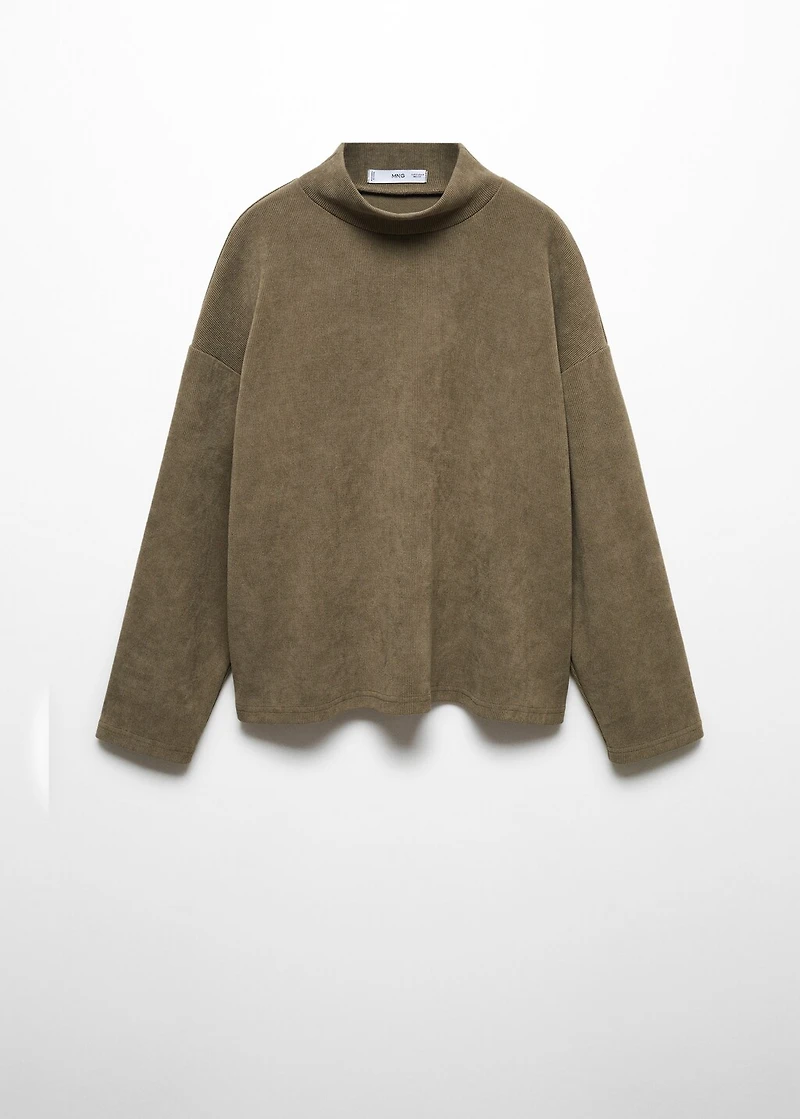Corduroy sweatshirt with perkins neck