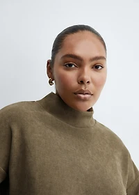 Corduroy sweatshirt with perkins neck