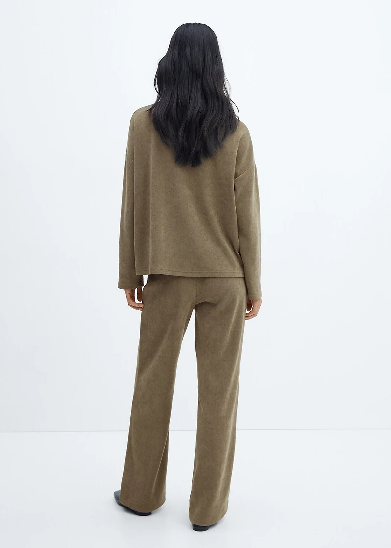 Corduroy sweatshirt with perkins neck
