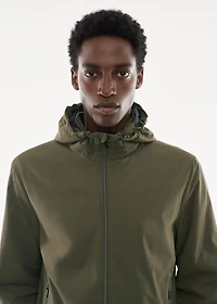 Water-repellent hooded quilted jacket