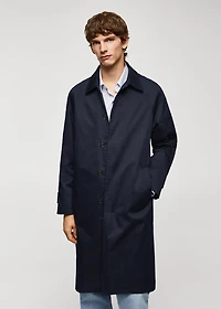 Relaxed-fit cotton trench coat