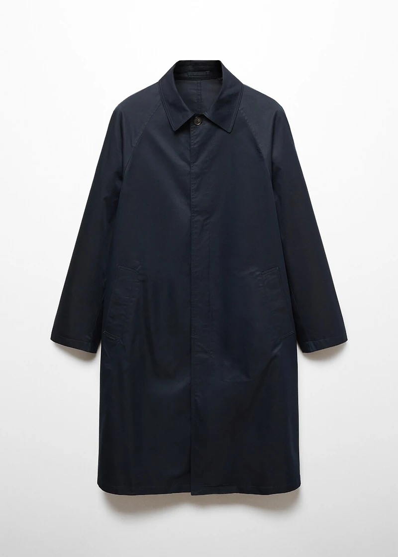 Relaxed-fit cotton trench coat