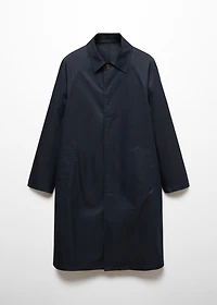 Relaxed-fit cotton trench coat