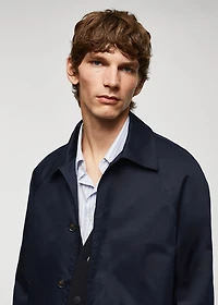 Relaxed-fit cotton trench coat