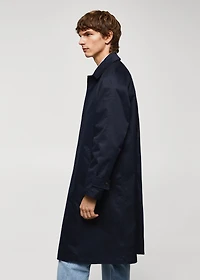 Relaxed-fit cotton trench coat